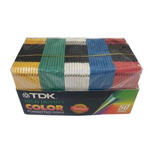 TDK 50 High Density Color Formatted Disks NIP New